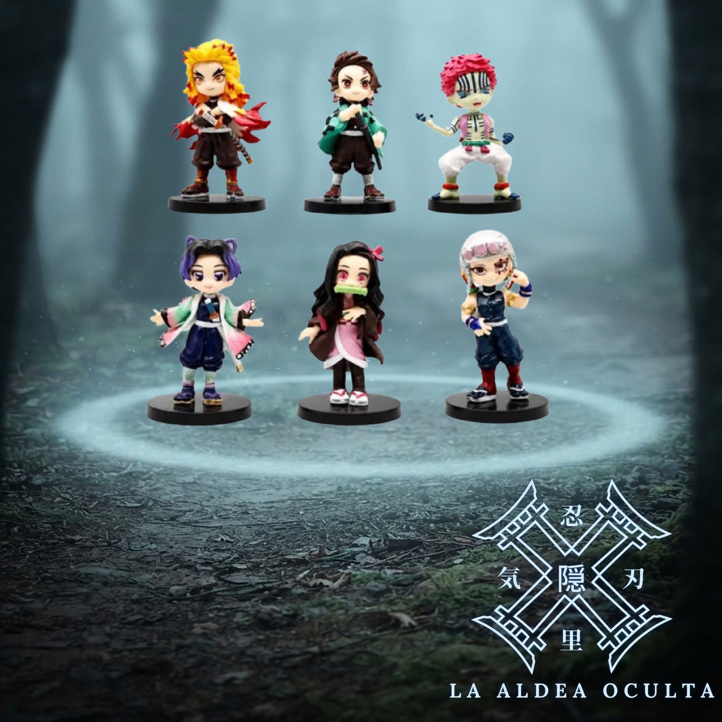 Set de Figuras Chibi Kimetsu no Yaiba — 6 piezas